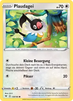 Pokémon-Karte Plaudagei 139/185