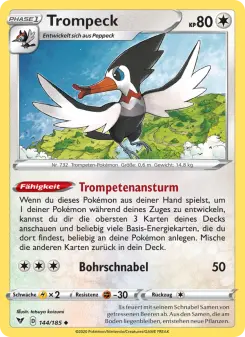 Pokémon-Karte Trompeck 144/185