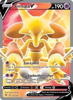 Pokémon-Karte Simsala V 172/185