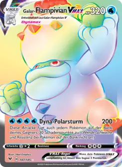 Pokémon-Karte Galar-Flampivian VMAX 187/185