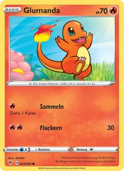 Pokémon-Karte Glumanda 023/185
