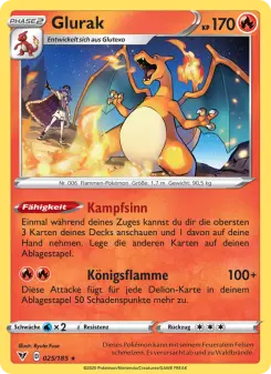Pokémon-Karte Glurak 025/185