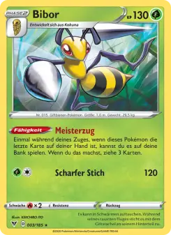 Pokémon-Karte Bibor 003/185