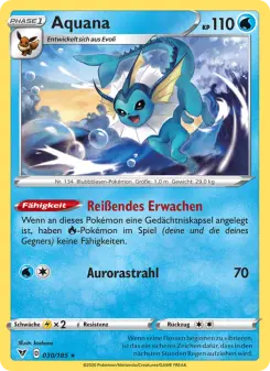Pokémon-Karte Aquana 030/185