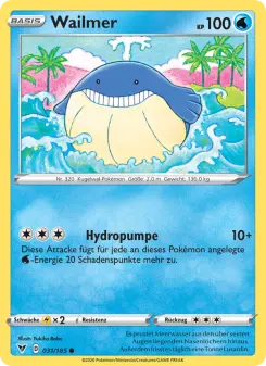 Pokémon-Karte Wailmer 031/185