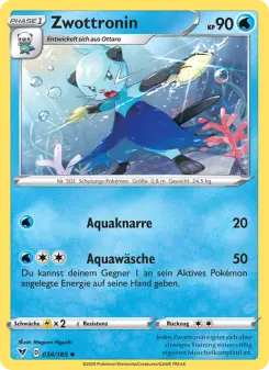 Pokémon-Karte Zwottronin 034/185
