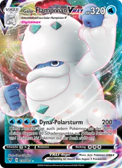 Pokémon-Karte Galar-Flampivian VMAX 037/185