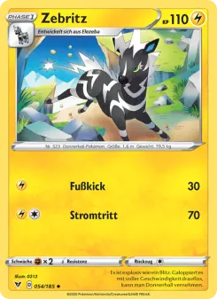 Pokémon-Karte Zebritz 054/185