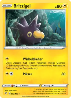 Pokémon-Karte Britzigel 062/185