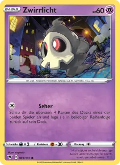 Pokémon-Karte Zwirrlicht 069/185