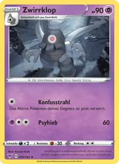 Pokémon-Karte Zwirrklop 070/185