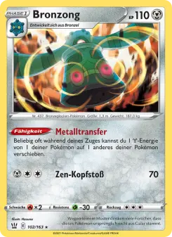 Pokémon-Karte Bronzong 102/163