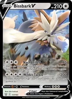 Pokémon-Karte Bissbark V 117/163