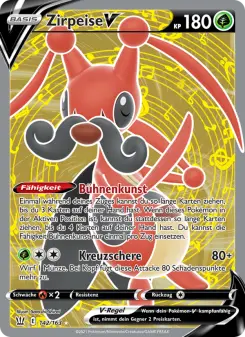 Pokémon-Karte Zirpeise V 142/163