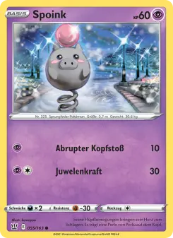 Pokémon-Karte Spoink 055/163