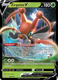 Pokémon-Karte Zirpeise V 006/163