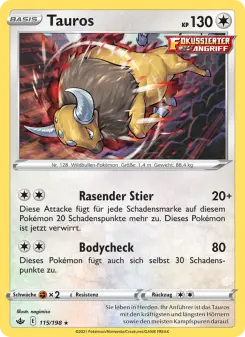 Pokémon-Karte Tauros 115/198