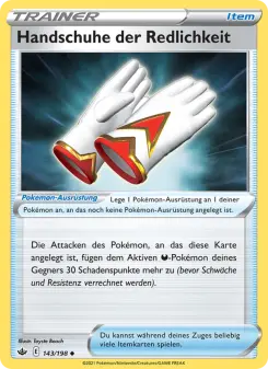 Pokémon-Karte Handschuhe der Redlichkeit 143/198