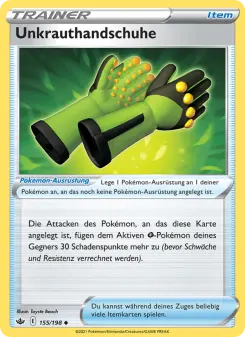 Pokémon-Karte Unkrauthandschuhe 155/198