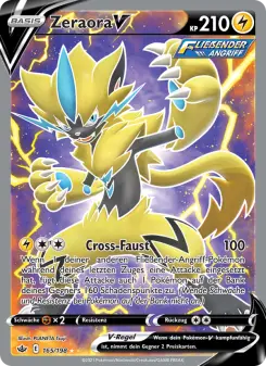 Pokémon-Karte Zeraora V 165/198