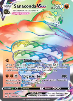 Pokémon-Karte Sanaconda VMAX 206/198