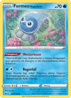 Pokémon-Karte Formeo Regenform 033/198