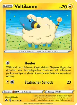Pokémon-Karte Voltilamm 047/198