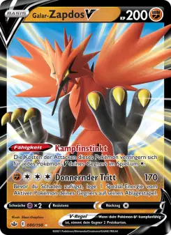 Pokémon-Karte Galar-Zapdos V 080/198