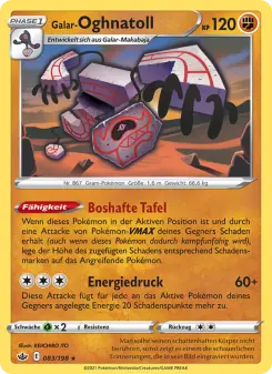 Pokémon-Karte Galar-Oghnatoll 083/198