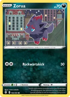 Pokémon-Karte Zorua 102/203