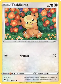 Pokémon-Karte Teddiursa 126/203