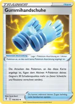Pokémon-Karte Gummihandschuhe 156/203