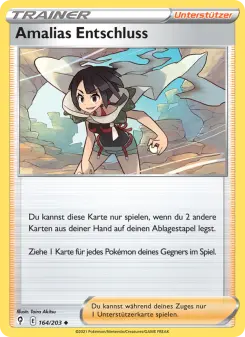 Pokémon-Karte Amalias Entschluss 164/203