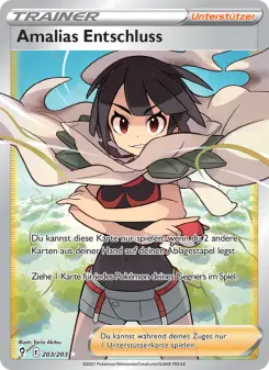 Pokémon-Karte Amalias Entschluss 203/203