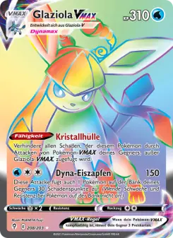 Pokémon-Karte Glaziola VMAX 208/203