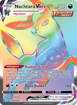 Pokémon-Karte Nachtara VMAX 214/203