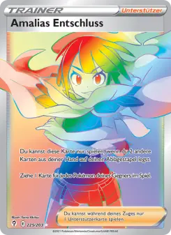 Pokémon-Karte Amalias Entschluss 225/203