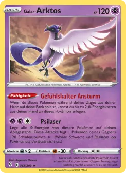 Pokémon-Karte Galar-Arktos 063/203