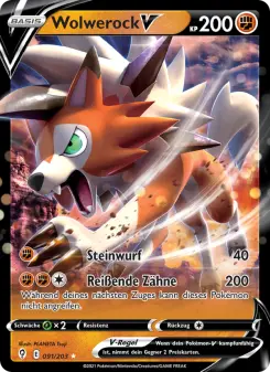 Pokémon-Karte Wolwerock V 091/203