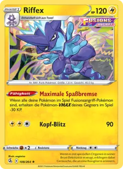 Pokémon-Karte Riffex 108/264