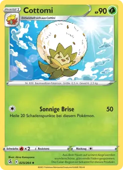 Pokémon-Karte Cottomi 025/264