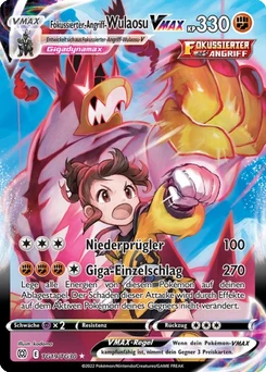 Pokémon-Karte Fokussierter-Angriff-Wulaosu VMAX TG19