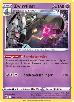 Pokémon-Karte Zwirrfinst 062/172