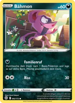 Pokémon-Karte Bähmon 092/172