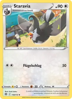 Pokémon-Karte Staravia 118/172