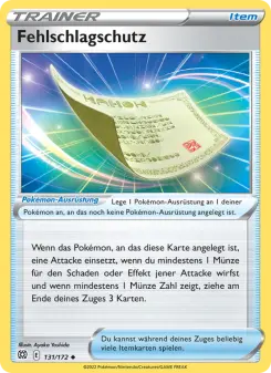 Pokémon-Karte Fehlschlagschutz 131/172