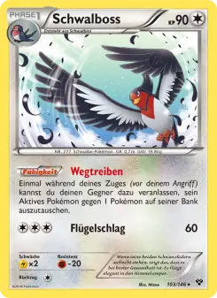 Pokémon-Karte Schwalboss 103/146