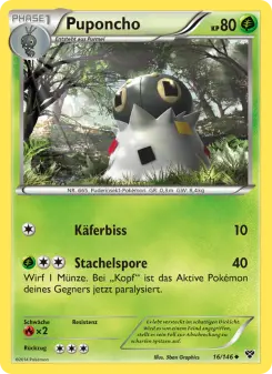 Pokémon-Karte Puponcho 016/146