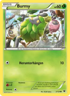 Pokémon-Karte Burmy 002/124