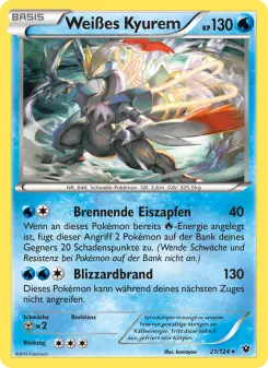 Pokémon-Karte Weißes Kyurem 021/124